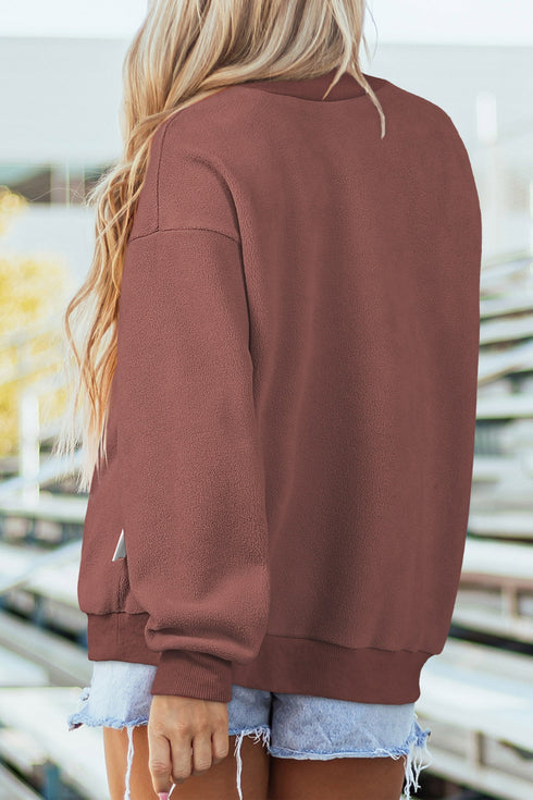Slogan Graphic High Neck Heritage Inspired Pullover Sweatshirt