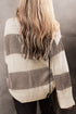 Slouchy Block Striped Chunky Knit Pullover Sweater