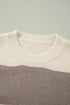 Slouchy Block Striped Chunky Knit Pullover Sweater