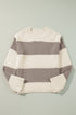 Slouchy Block Striped Chunky Knit Pullover Sweater