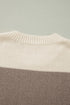 Slouchy Block Striped Chunky Knit Pullover Sweater