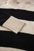 Slouchy Block Striped Chunky Knit Pullover Sweater