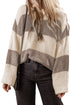Slouchy Block Striped Chunky Knit Pullover Sweater