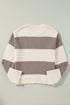 Slouchy Block Striped Chunky Knit Pullover Sweater