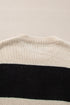 Slouchy Block Striped Chunky Knit Pullover Sweater