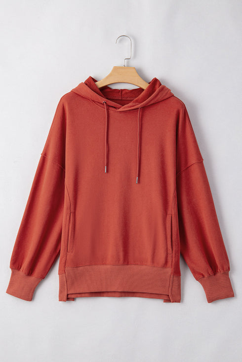 Slouchy Drop Shoulder Kangaroo Pocket Pullover Hoodie