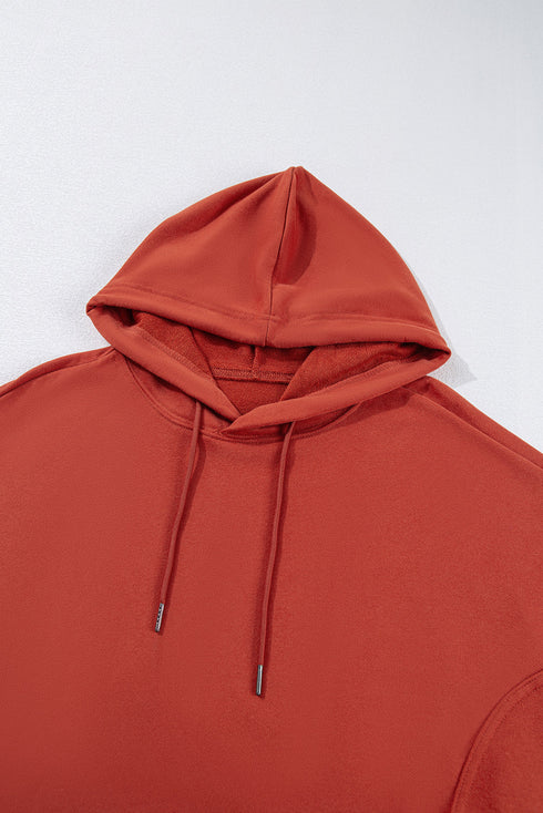 Slouchy Drop Shoulder Kangaroo Pocket Pullover Hoodie