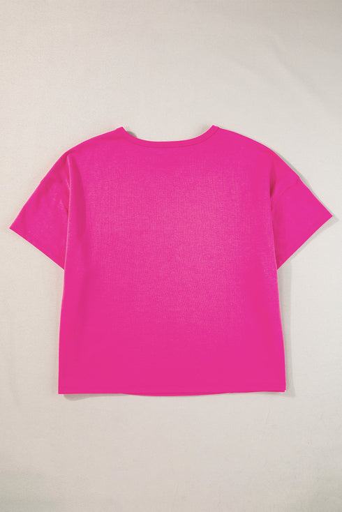 Slouchy Exposed Seam Chest Pocket Jersey T-Shirt