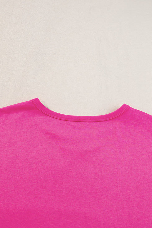 Slouchy Exposed Seam Chest Pocket Jersey T-Shirt