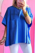 Slouchy Exposed Seam Chest Pocket Jersey T-Shirt
