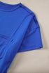 Slouchy Exposed Seam Chest Pocket Jersey T-Shirt