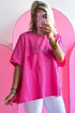 Slouchy Exposed Seam Chest Pocket Jersey T-Shirt