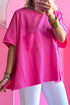 Slouchy Exposed Seam Chest Pocket Jersey T-Shirt