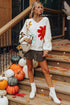 Slouchy Floral Knit V Neck Pullover Sweater