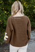 Slouchy Floral Knit V Neck Pullover Sweater