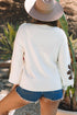 Slouchy Floral Knit V Neck Pullover Sweater