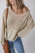 Slouchy Open Mesh Knit Kangaroo Pocket Hoodie