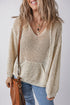 Slouchy Open Mesh Knit Kangaroo Pocket Hoodie