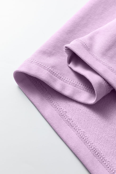 Slouchy Raw Edge Drop Shoulder Tunic Sweatshirt