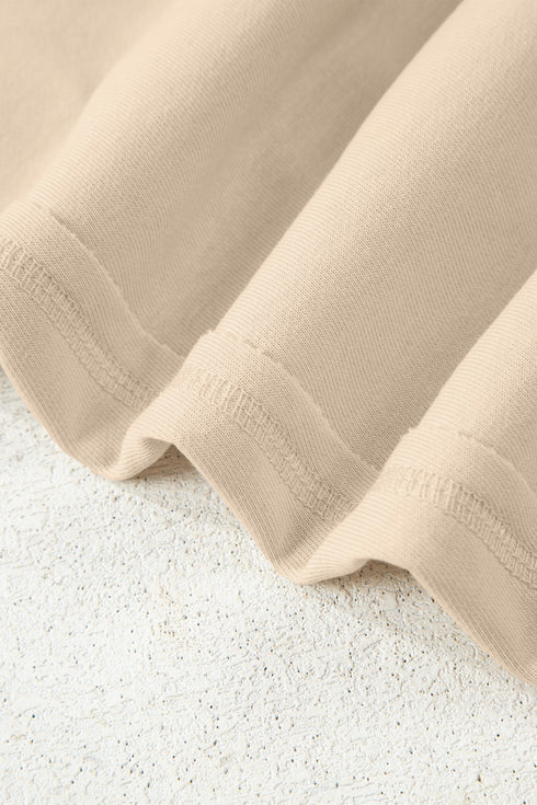 Slouchy Raw Edge Drop Shoulder Tunic Sweatshirt