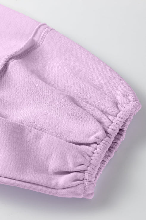 Slouchy Raw Edge Drop Shoulder Tunic Sweatshirt
