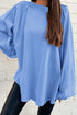 Slouchy Raw Edge Drop Shoulder Tunic Sweatshirt