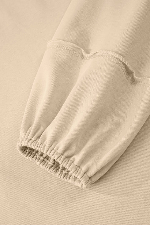 Slouchy Raw Edge Drop Shoulder Tunic Sweatshirt