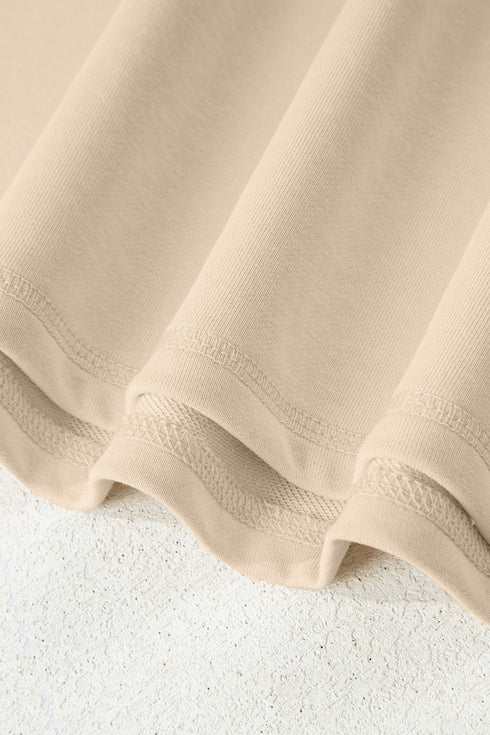 Slouchy Raw Edge Drop Shoulder Tunic Sweatshirt