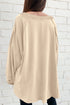Slouchy Raw Edge Drop Shoulder Tunic Sweatshirt