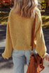 Slouchy Textured Open Knit Button Front Balloon Sleeve Cardigan