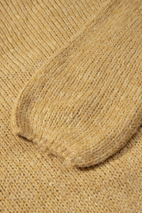 Slouchy Textured Open Knit Button Front Balloon Sleeve Cardigan