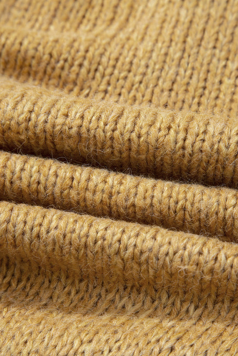 Slouchy Textured Open Knit Button Front Balloon Sleeve Cardigan