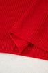 Slouchy V Neck Drop Shoulder Texture Knit Sweater