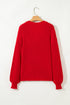 Slouchy V Neck Drop Shoulder Texture Knit Sweater