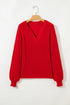 Slouchy V Neck Drop Shoulder Texture Knit Sweater