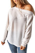 Slouchy Waffle Knit Off The Shoulder Dolman Sleeve Pullover Tunic Top