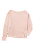 Slouchy Waffle Knit Off The Shoulder Dolman Sleeve Pullover Tunic Top