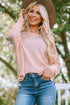 Slouchy Waffle Knit Off The Shoulder Dolman Sleeve Pullover Tunic Top