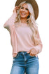 Slouchy Waffle Knit Off The Shoulder Dolman Sleeve Pullover Tunic Top