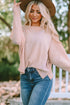 Slouchy Waffle Knit Off The Shoulder Dolman Sleeve Pullover Tunic Top