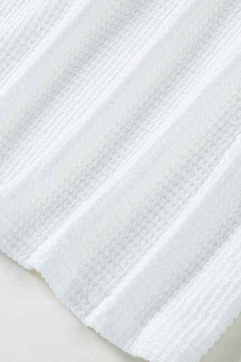 Slouchy Waffle Knit Off The Shoulder Dolman Sleeve Pullover Tunic Top