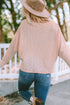Slouchy Waffle Knit Off The Shoulder Dolman Sleeve Pullover Tunic Top