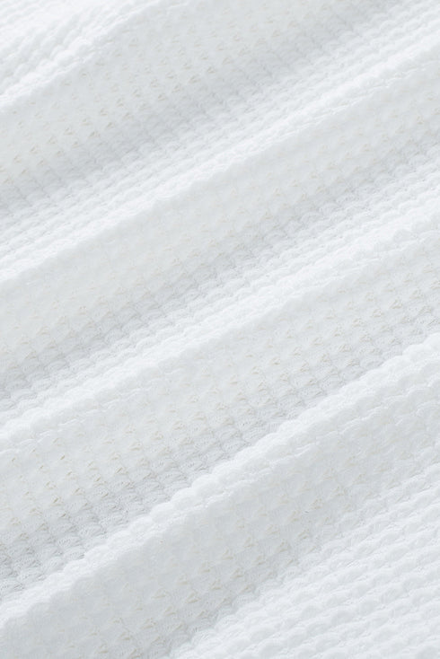 Slouchy Waffle Knit Off The Shoulder Dolman Sleeve Pullover Tunic Top