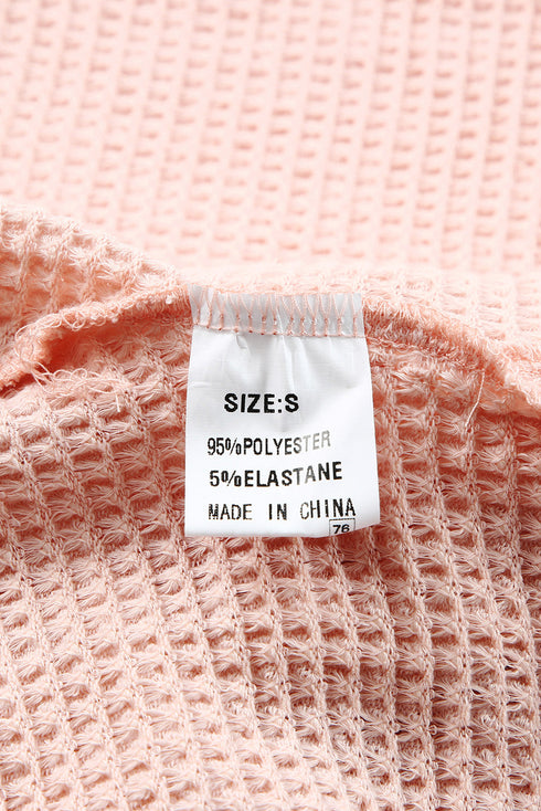 Slouchy Waffle Knit Off The Shoulder Dolman Sleeve Pullover Tunic Top