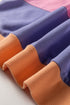 Slouchy Wide Neck Exposed Stitch Paneled Pullover