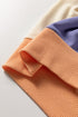 Slouchy Wide Neck Exposed Stitch Paneled Pullover