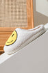 Smile Face Print Non Slip Fuzzy Fleece Slippers