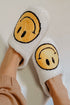 Smile Face Print Non Slip Fuzzy Fleece Slippers