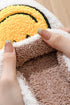 Smile Face Print Non Slip Fuzzy Fleece Slippers