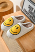 Smile Face Print Non Slip Fuzzy Fleece Slippers